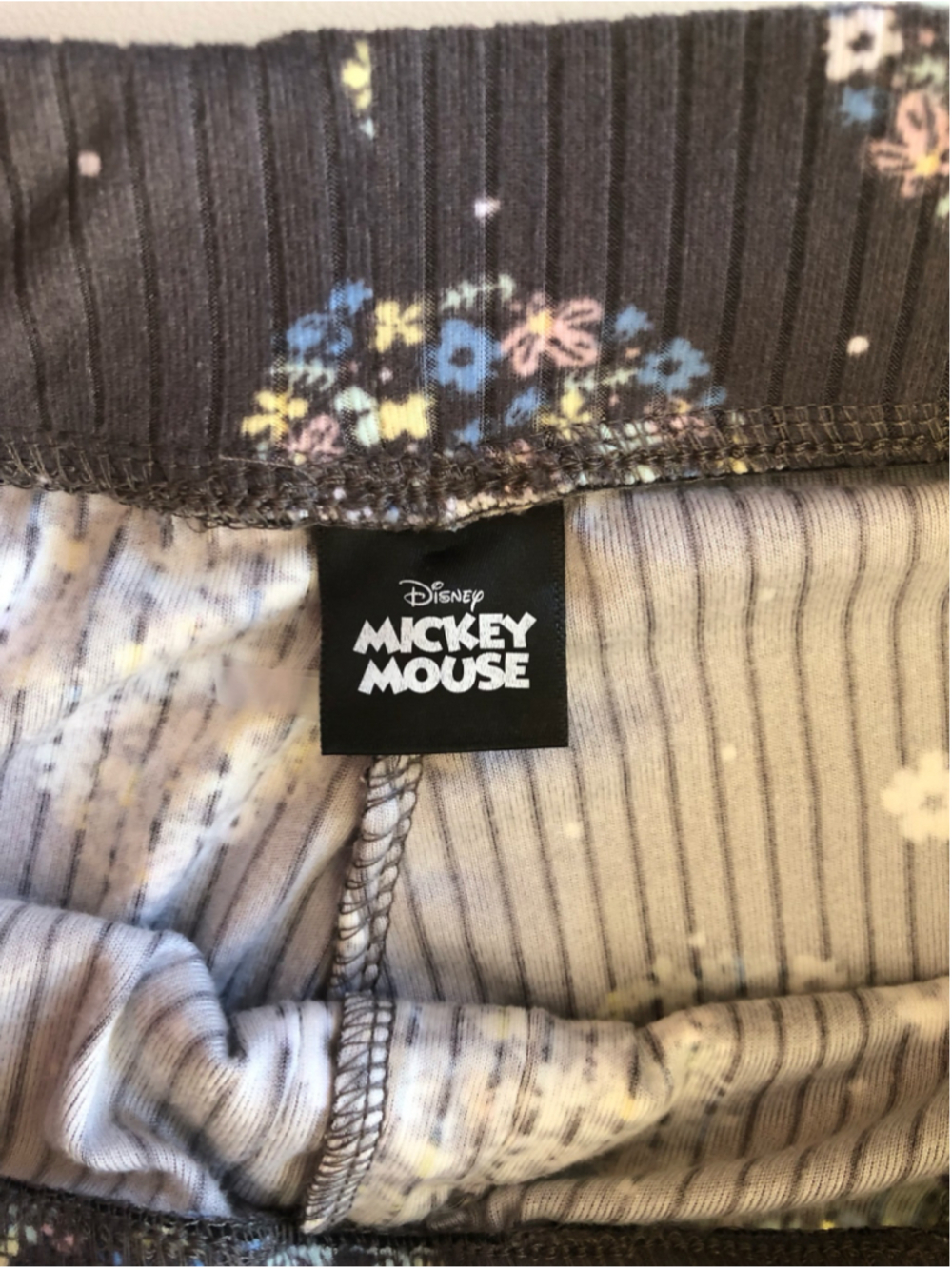 Size XS (0-2) Disney Mickey Mouse Whimsical Knit Pull Up Floral Lounge Pants - Picture 6 of 10